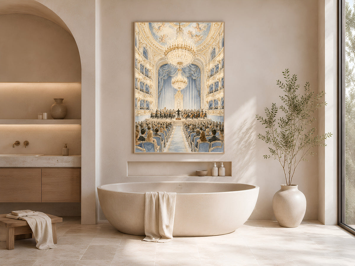 Opera House Wall Art, Concert Hall Illustration - Digital Download