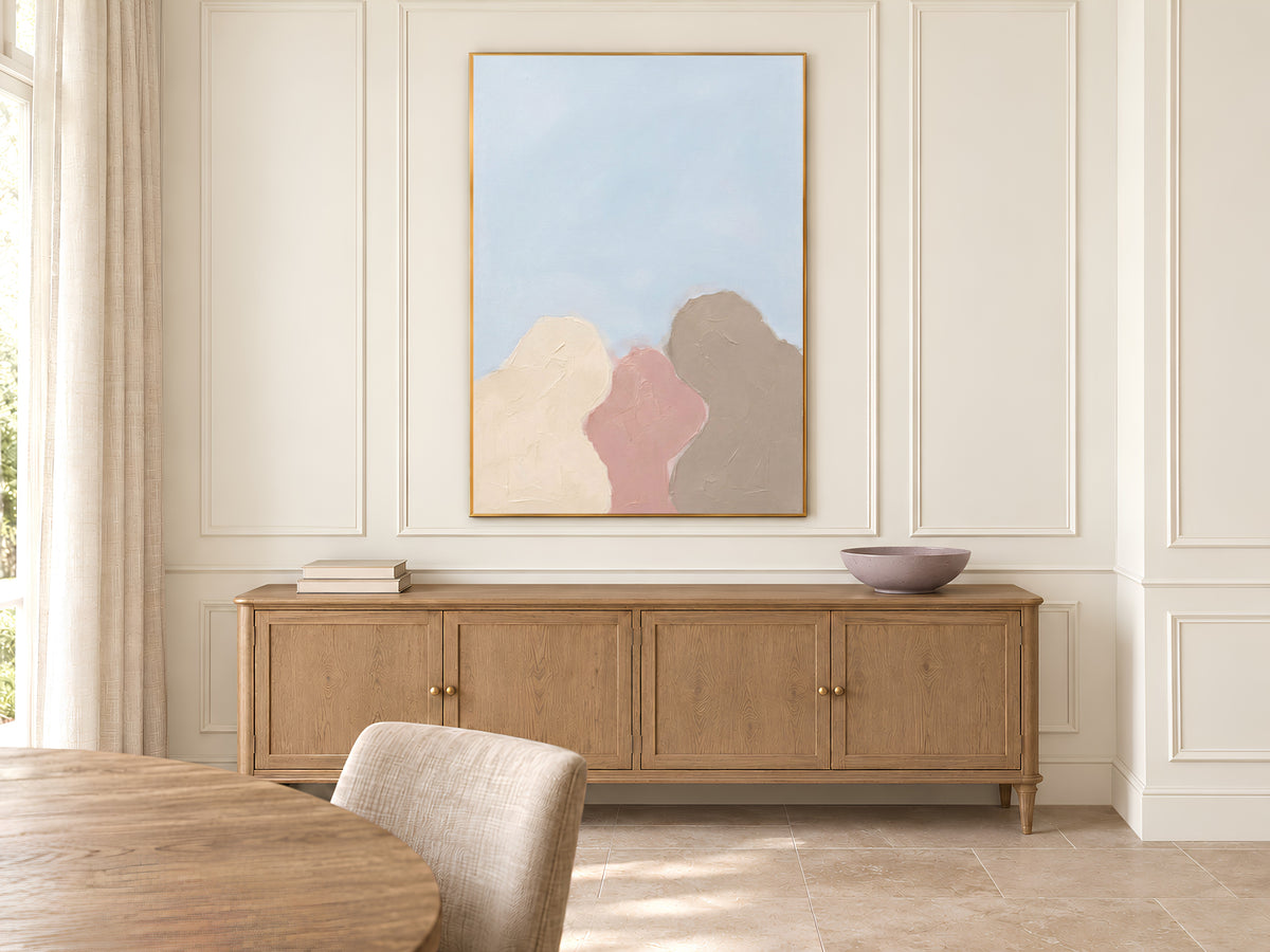 Minimalist Abstract Tree Painting, Pastel Organic Shapes Wall Art, Dusty Pink Taupe Print, Sky Blue Scandi Decor, Impasto, Instant Download