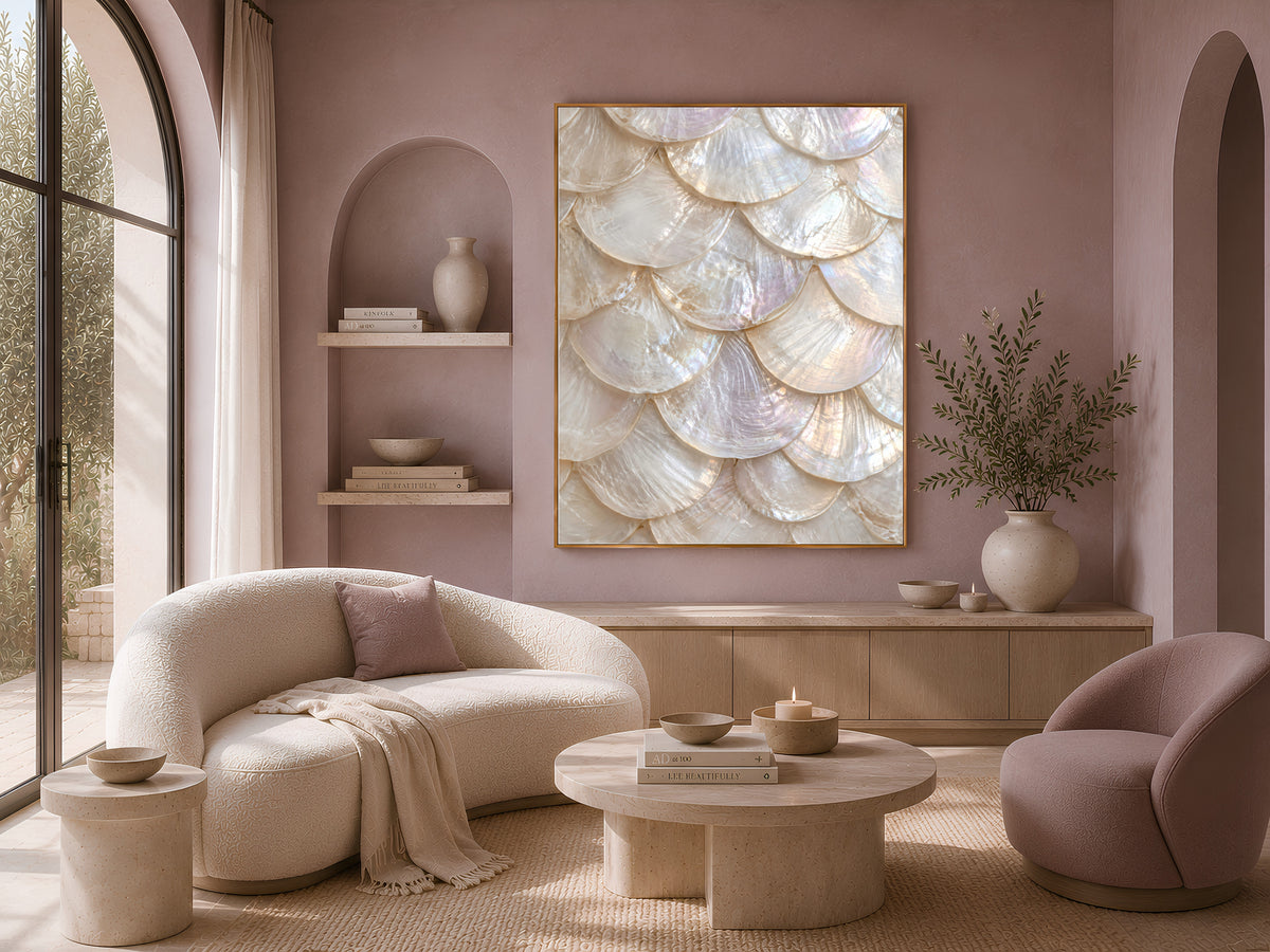 Mother of Pearl Wall Art, Iridescent Shell Print - Digital Download