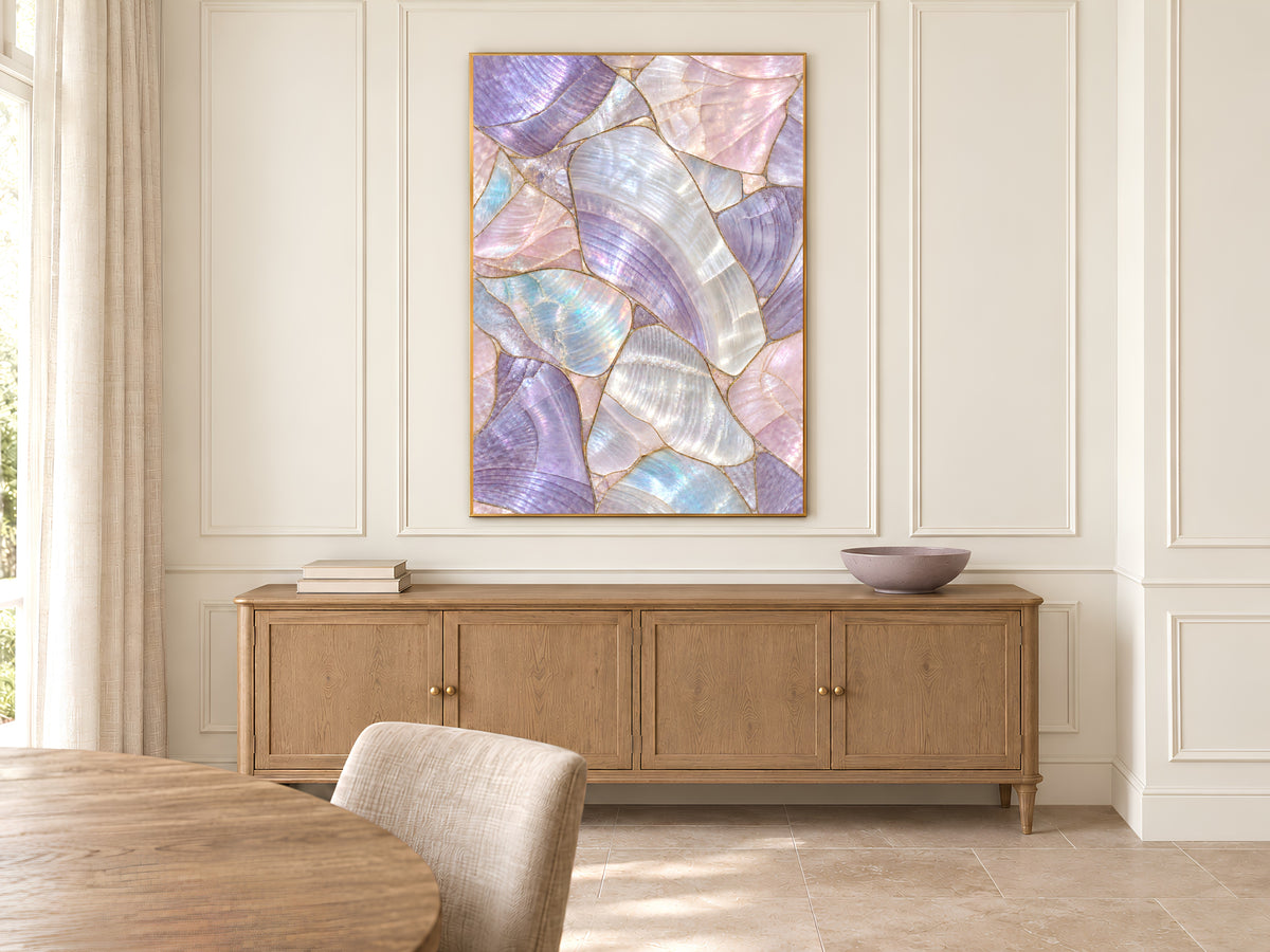 Lilac Mother of Pearl Wall Art, Purple Iridescent Shell Print, Pastel Opal Mosaic, Girly Bedroom Decor, Mermaidcore Poster, Instant Download