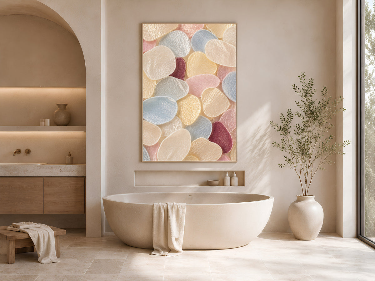 Pastel Capiz Shell Wall Art, Danish Pastel Confetti Print - Digital Download
