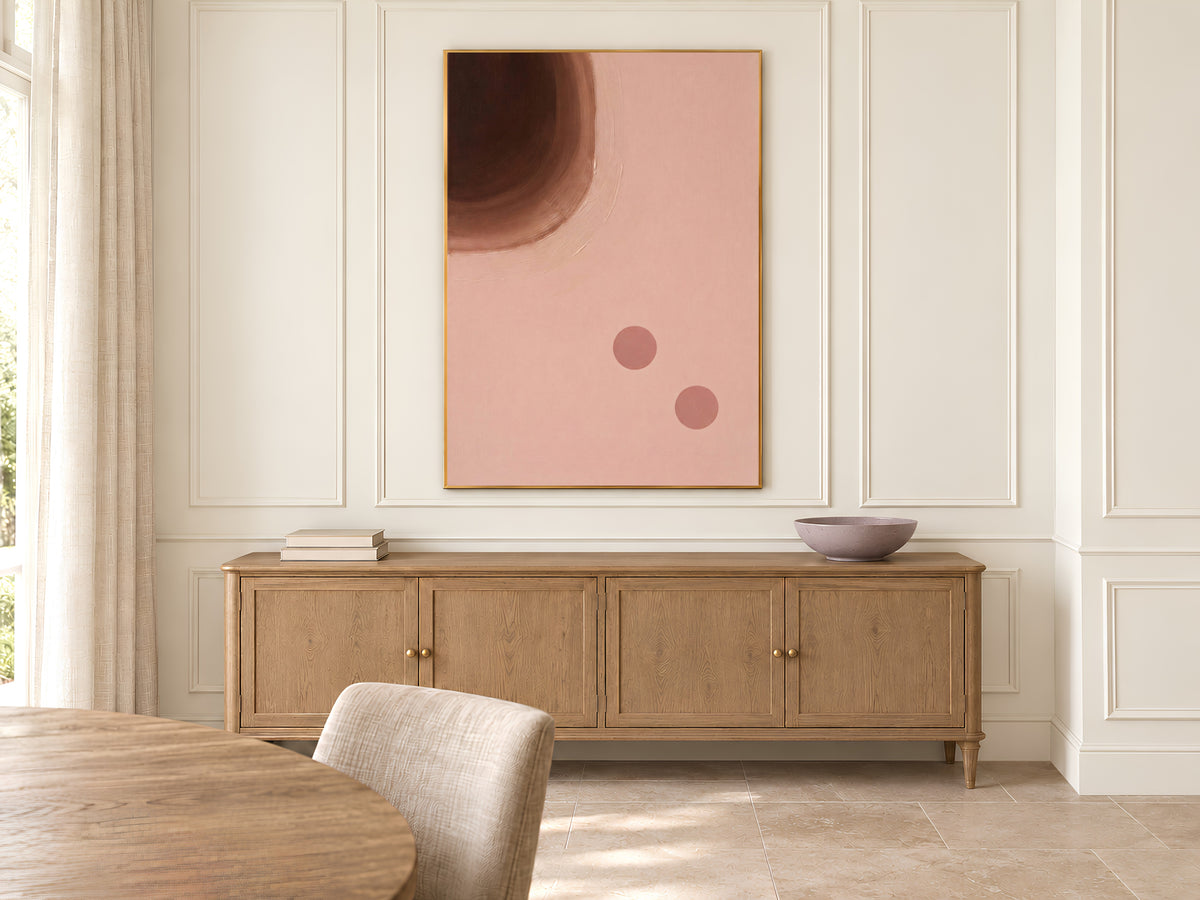 Blush Pink Brown Abstract Painting, Mid Century Modern Wall Art, Minimalist Circle Print, Chocolate Mocha Boho Decor, Instant Download