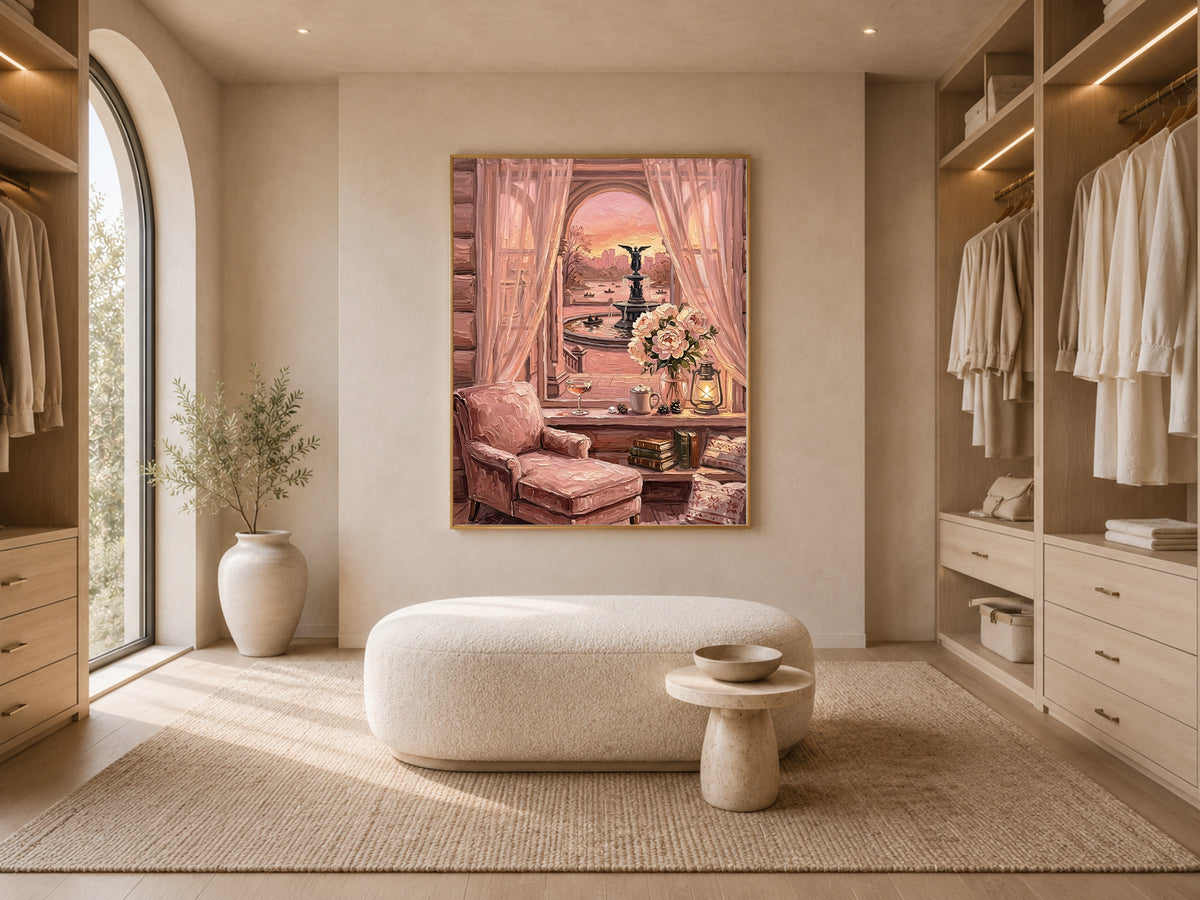 Bethesda Fountain Print, Central Park Sunset Wall Art - Digital Download