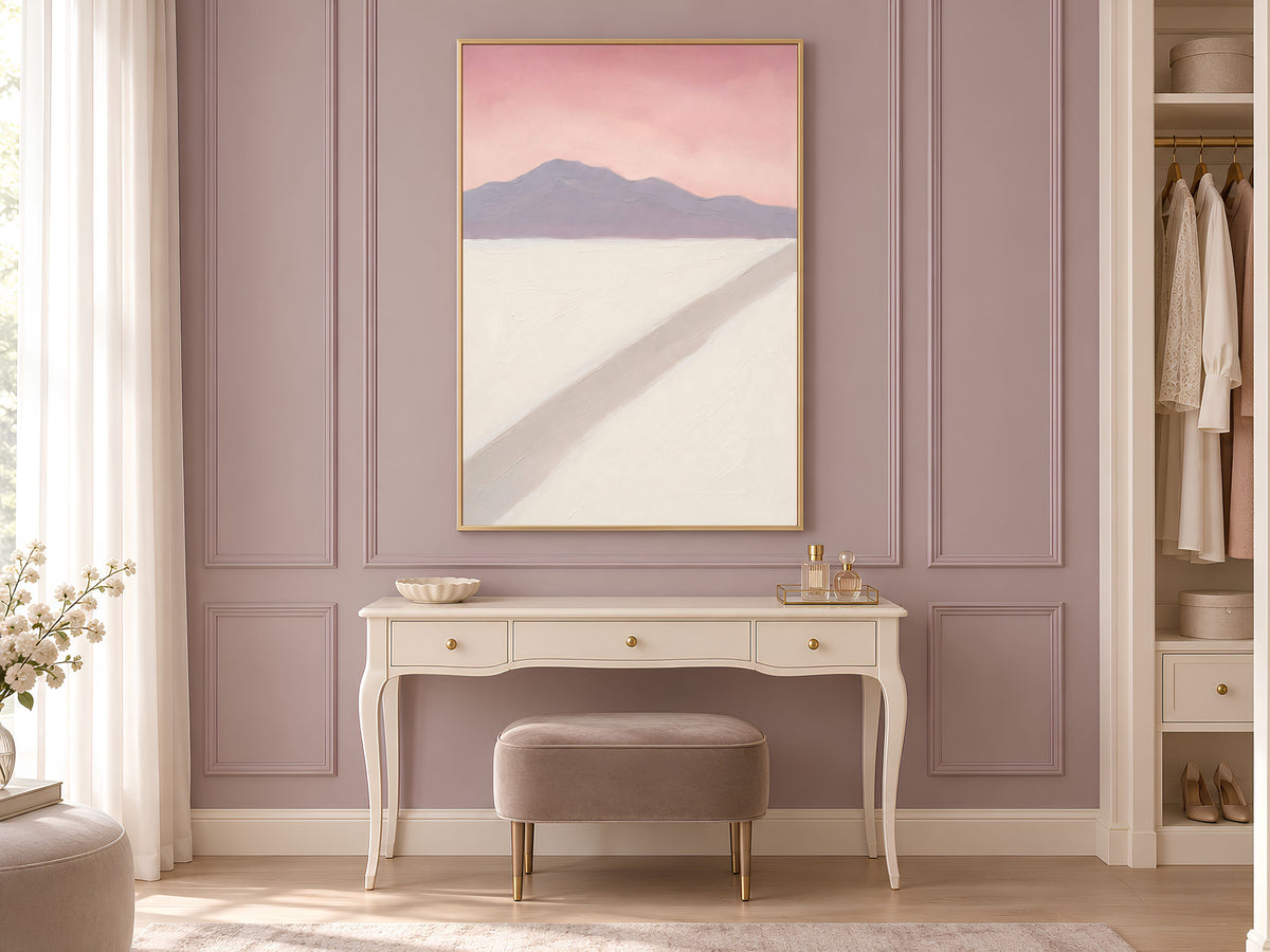 Pink Sunset Desert Landscape Wall Art - Digital Download