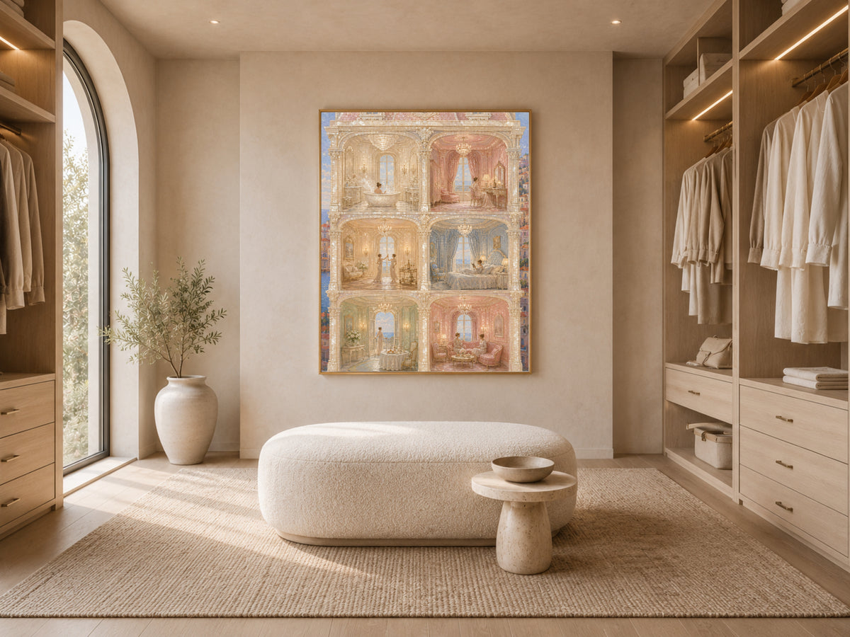 Cutaway House Wall Art, French Riviera Print - Digital Download