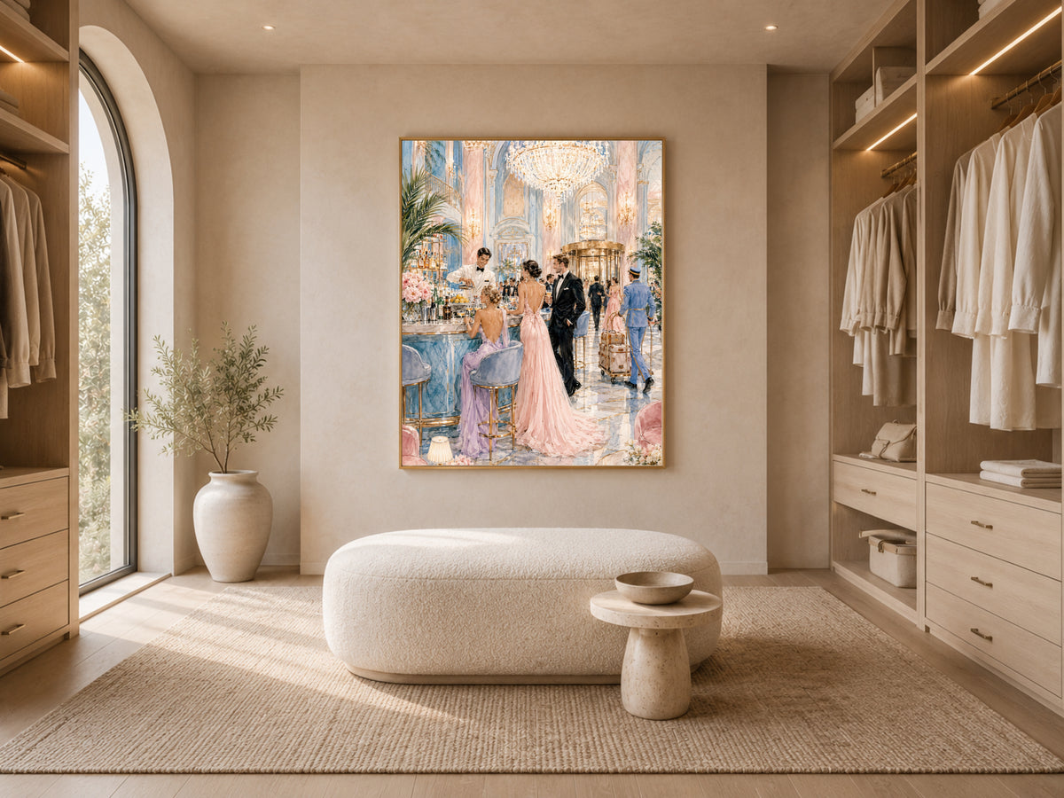 Grand Hotel Lobby Wall Art, Old Money Aesthetic Print - Digital Download